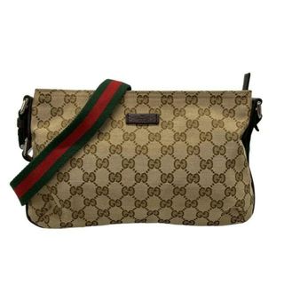 グッチ(GUCCI)のGUCCI(グッチ) ショルダーバッグ GG柄,シェリー(ウェブ) 189749 ベージュ×レッド×グリーン レザー(ショルダーバッグ)