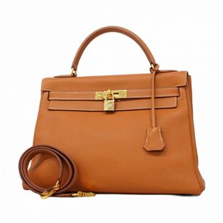 エルメス(HERMES)の【5fd4730】エルメス ハンドバッグ ケリー32 トゴ ゴールド ゴールド金具 □C刻印【中古】レディース(ハンドバッグ)