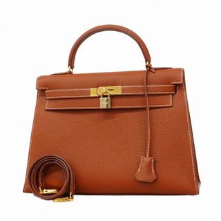 エルメス(HERMES)の【5fd4731】エルメス ハンドバッグ ケリー32 フィヨルド フォーブ ゴールド金具 □C刻印【中古】レディース(ハンドバッグ)