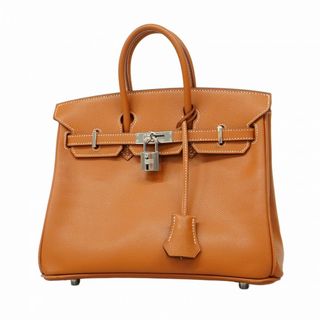 エルメス(HERMES)の【5fd4736】エルメス ハンドバッグ バーキン25 ヴォーエプソン ゴールド シルバー金具 □M刻印【中古】レディース(ハンドバッグ)
