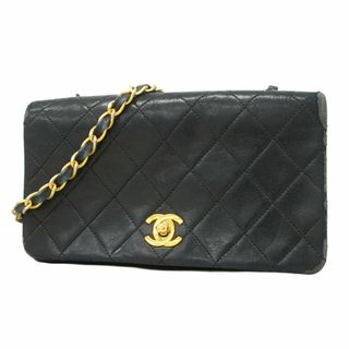 シャネル(CHANEL)の【5fd4749】シャネル ショルダーバッグ マトラッセ チェーンショルダー ラムスキン ブラック ゴールド金具【中古】レディース(ショルダーバッグ)