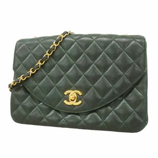 シャネル(CHANEL)の【5fd4750】シャネル ショルダーバッグ マトラッセ チェーンショルダー ラムスキン グリーン ゴールド金具【中古】レディース(ショルダーバッグ)