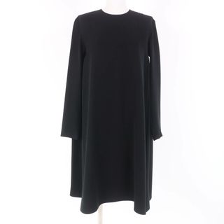 美品☆YOKO CHAN ヨーコチャン 2020年製 YCD-620-662 長袖 フレア ワンピース ブラック 38 日本製 正規品 レディース(ひざ丈ワンピース)