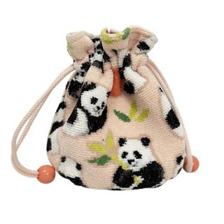 フェイラー(FEILER)のFEILER(フェイラー) ポーチ美品  - ピンク×白×マルチ LOVERARY/コロコロパンダ/巾着型(ポーチ)