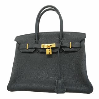 エルメス(HERMES)の【5fd4800】エルメス ハンドバッグ バーキン30 トゴ ブラック ゴールド金具 □N刻印【中古】レディース(ハンドバッグ)
