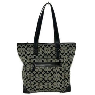 コーチ(COACH)のCOACH(コーチ) ショルダーバッグ シグネチャー柄 6071 グレー×黒 レザー(ショルダーバッグ)