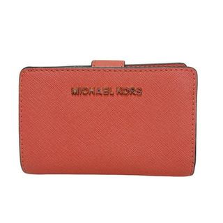 マイケルコース(MICHAEL KORS)のMICHAEL KORS(マイケルコース) 2つ折り財布 - オレンジ L字ファスナー レザー(財布)