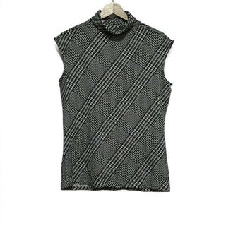ラルフローレン(Ralph Lauren)のRalphLauren(ラルフローレン) 半袖カットソー サイズL レディース - 黒×白 タートルネック/千鳥格子柄(カットソー(半袖/袖なし))