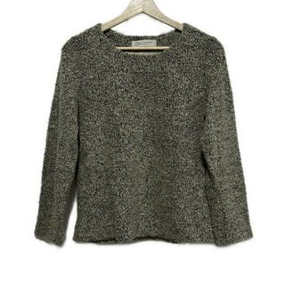 BEAUTY&YOUTH UNITEDARROWS(ビューティアンドユース ユナイテッドアローズ) 長袖セーター レディース - グレーベージュ×黒 クルーネック(ニット/セーター)