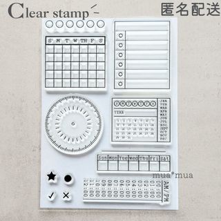 クリアスタンプ　透明スタンプ　スタンプシート　S672　手帳　スケジュール　枠(印鑑/スタンプ/朱肉)