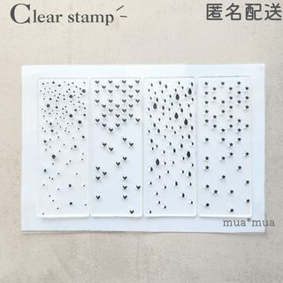 クリアスタンプ　透明スタンプ　スタンプシート　S534　柄　背景　模様　水玉　星(印鑑/スタンプ/朱肉)