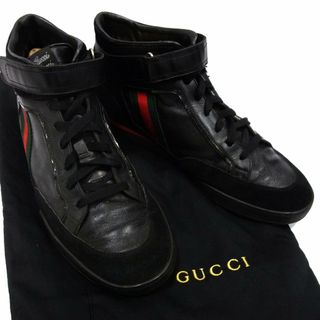 グッチ(GUCCI)の◆GUCCI グッチ シェリーライン ハイカットスニーカー レザーシューズ イタリア製 28ｃｍ メンズ(スニーカー)