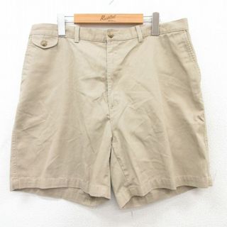 タウンクラフト(TOWNCRAFT)のW36★古着 タウンクラフト ショート パンツ ショーツ メンズ 90年代 90s ベージュ カーキ 25jun25 中古 ボトムス 短パン ショーパン ハーフ(ワークパンツ/カーゴパンツ)