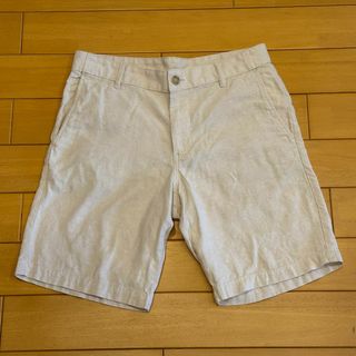 ザラ(ZARA)のZARA 短パン　リネン混　ウエスト31 ベージュ　スリムフィット　ほぼ未使用(ショートパンツ)