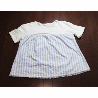 ピンクハウス(PINK HOUSE)のピンクハウス♡ストライプ♡Aラインのスモッグ風カットソーブラウス(シャツ/ブラウス(半袖/袖なし))