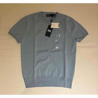 ポロラルフローレン(POLO RALPH LAUREN)の【新品未使用タグ付】ポロラルフローレン　S ハイゲージニット半袖S（水色）人気(ニット/セーター)
