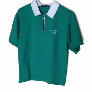 アベイル(Avail)のCHIP CLIP　ハーフジップポロシャツ　グリーン　Mサイズ(Tシャツ(半袖/袖なし))