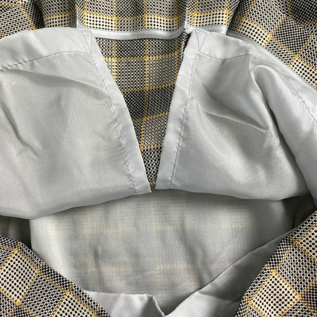 美品　ヴィンテージ　ロングワンピース チェック柄　ボタン　ベルト付き　レトロ　黒 VINTAGE - 美品 ヴィンテージ ロングワンピースチェック柄