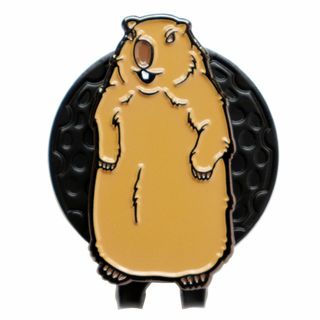 ゴルフマーカー マーモット ハットクリップ マグネット着脱 かわいい ブサカワ系(その他)