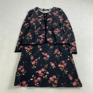 ピンクハウス(PINK HOUSE)の美品　ピンクハウス　ワンピース　セットアップ　ニット　チャイナボタン　花柄(ロングワンピース/マキシワンピース)