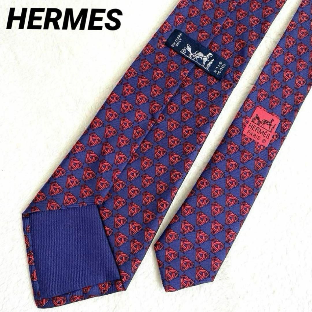 最上の品質な HERMES - 【美品】 エルメス HERMES ネクタイ シルク100% 赤 小物