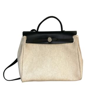 エルメス(HERMES)の　エルメス HERMES エールバッグPM □E刻 エクリュ/ブラック トワル・ハンター レディース トートバッグ(トートバッグ)