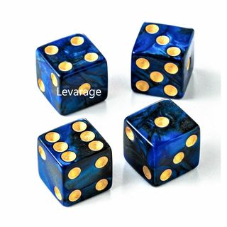 【人気商品】Levarage 0020 サイコロ マーブル 青 ４個組 dice(その他)