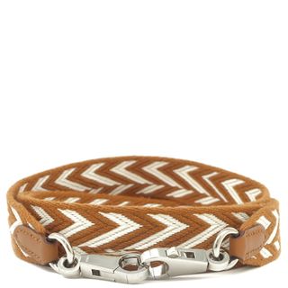エルメス(HERMES)のエルメス HERMES ショルダーストラップ バンドリエール サングル ジグザグ スイフト トワルコットン ゴールド×エクリュ シルバー金具 サングルカヴァル 【箱】【中古】(その他)