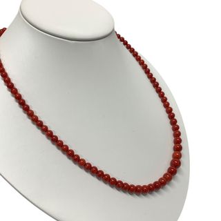 【中古】珊瑚 直径4.0mm-8.2mm K18 18.2g ネックレス(ネックレス)