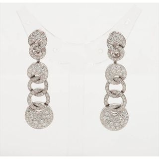 【中古】BVLGARI  ブルガリ　フルダイヤ 750　ピアス　K18WG(ピアス)