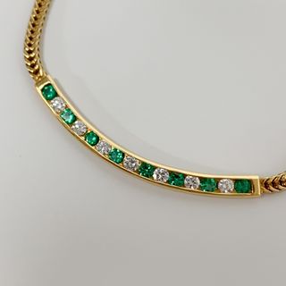 【中古】ティファニー TIFFANY　エメラルド　ダイヤ　K18 750ネックレス(ネックレス)