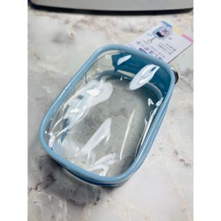 セリア(Seria)のクリアポーチ　推し活ポーチ  ブルー 水色 青 【匿名配送】   Sサイズ(ポーチ)