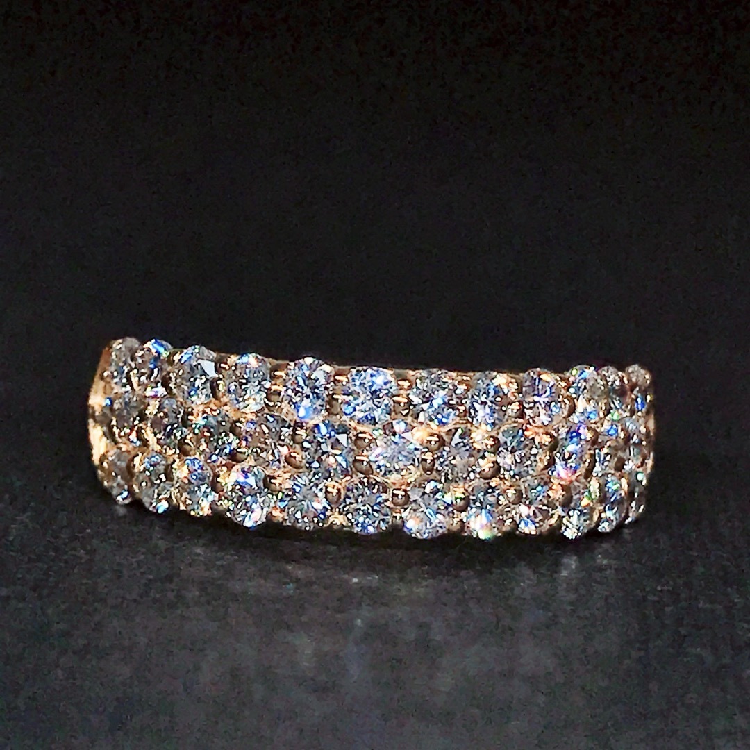 1.00ct ダイヤモンド パヴェ リング K18 ダイヤ 1ct 幅広 豪華 レディースのアクセサリー(リング(指輪))の商品写真