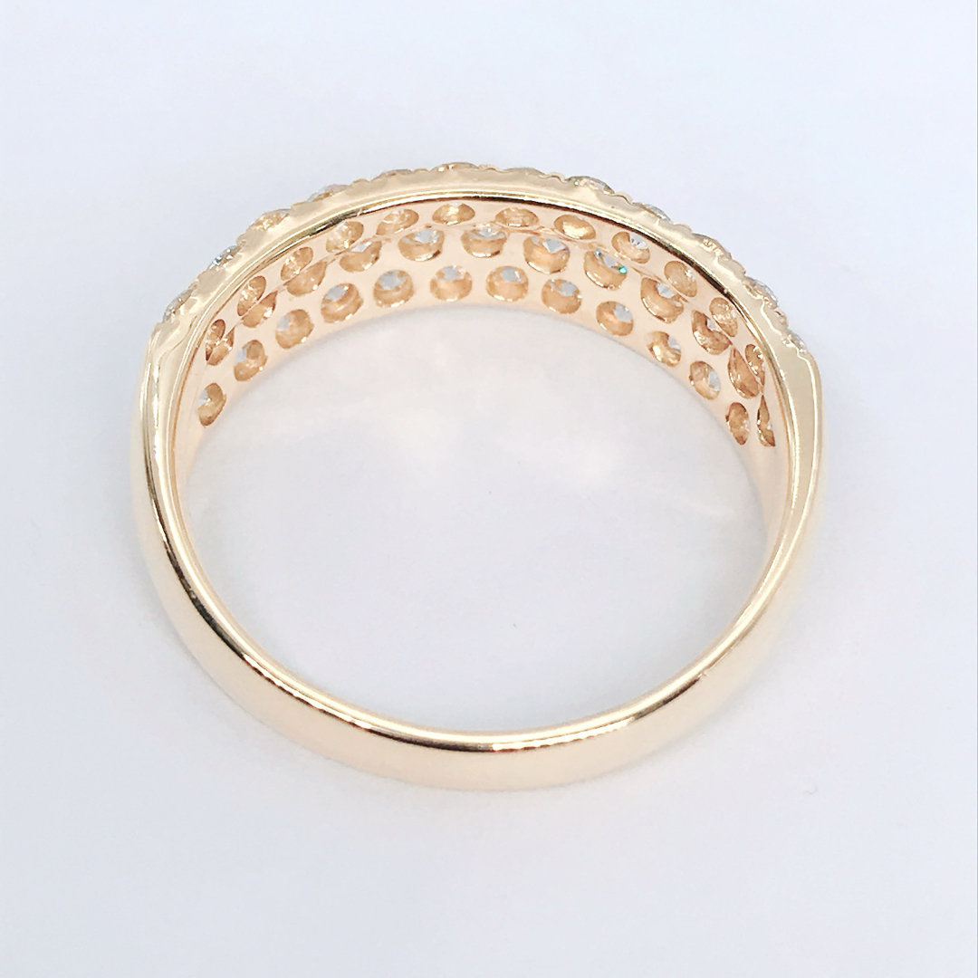 1.00ct ダイヤモンド パヴェ リング K18 ダイヤ 1ct 幅広 豪華 レディースのアクセサリー(リング(指輪))の商品写真