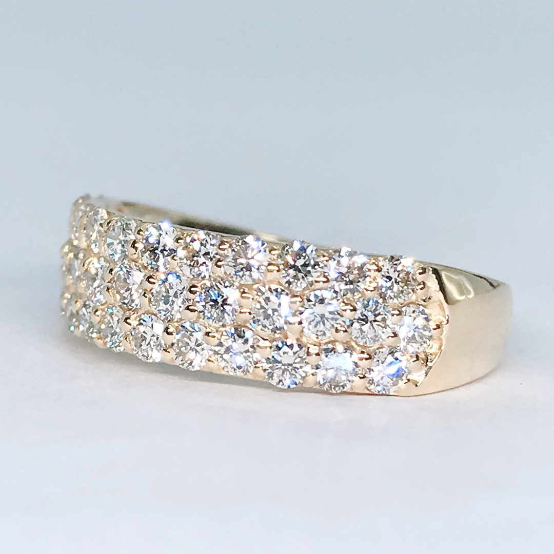 1.00ct ダイヤモンド パヴェ リング K18 ダイヤ 1ct 幅広 豪華 レディースのアクセサリー(リング(指輪))の商品写真