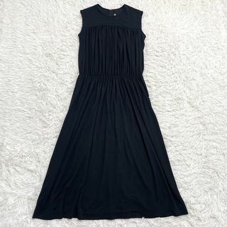 【美品】COMME des GARÇONS ノースリーブ ギャザー ワンピース(ロングワンピース/マキシワンピース)