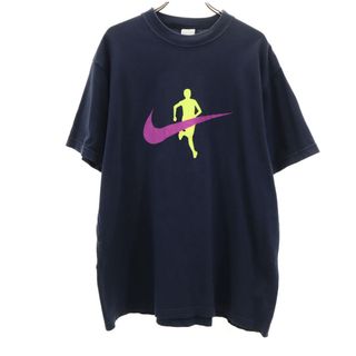 ナイキ(NIKE)の古着 NIKE ナイキ 半袖 Tシャツ L ネイビー メンズ(Tシャツ/カットソー(半袖/袖なし))