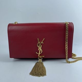 イヴサンローラン(Yves Saint Laurent)のSAINT LAURENT ショルダーバッグ ケイト タッセル レッド(ショルダーバッグ)