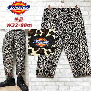 ディッキーズ(Dickies)の☆美品☆ Dickies ヒョウ柄 レオパード クロップドパンツ ワークパンツ(ワークパンツ/カーゴパンツ)