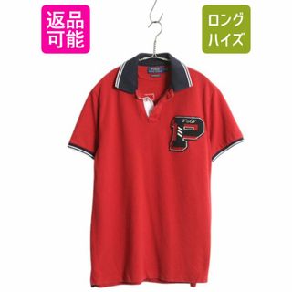 ラルフローレン(Ralph Lauren)のポロ ラルフローレン 鹿の子 半袖 ポロシャツ メンズ M / 半袖シャツ カットソー ワンポイント Pロゴ サガラ ワッペン スリム フィット 赤(ポロシャツ)