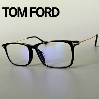 トムフォードアイウェア(TOM FORD EYEWEAR)のトムフォード メガネ ウェリントン アジアンフィット ブラック ゴールド 黒 金(サングラス/メガネ)