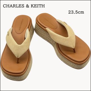 Charles and Keith - 【美品】チャールズ&キース 厚底 サンダル トング エスパドリーユ 23.5cm