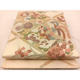 平和屋着物◎六通柄袋帯　唐織　天井花鳥文　金銀糸　正絹　逸品　BAAS9575ow(帯)