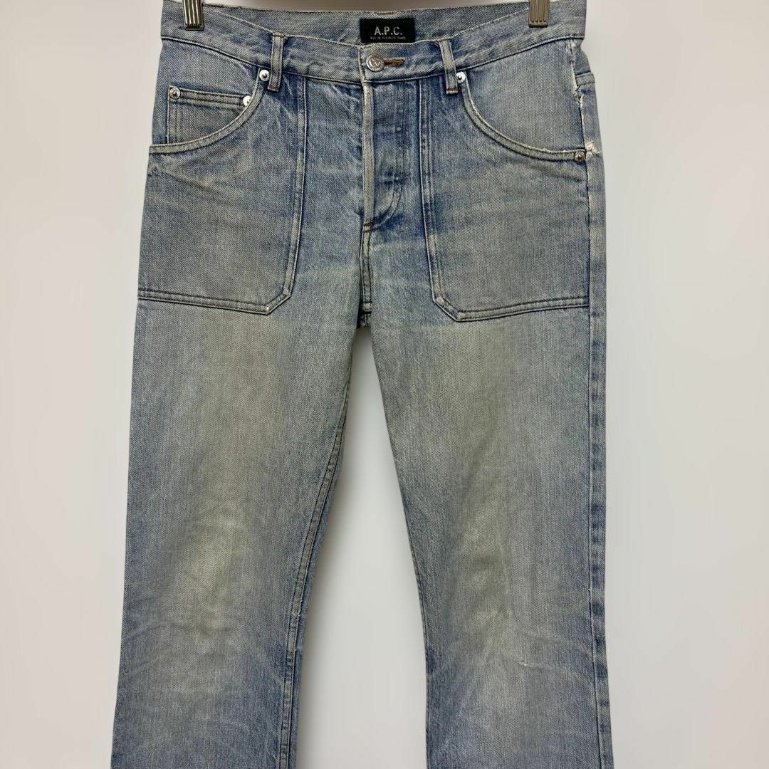 A.P.C(アーペーセー)の訳あり　アーペーセー　A.P.C. ボタンフライ　ピンタック　デニム W26 レディースのパンツ(デニム/ジーンズ)の商品写真