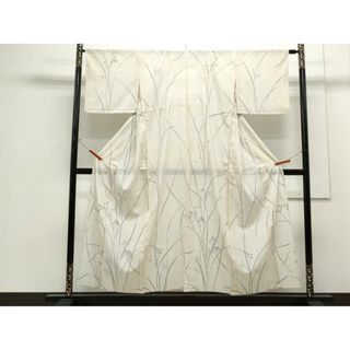 平和屋着物＊夏物　訪問着　紗綾形紋紗　草花文　正絹　逸品　CAAS9521th(着物)