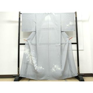 平和屋着物＊夏物　訪問着　絽　草花文　金彩　正絹　逸品　CAAS9530th(着物)