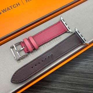 アップル(Apple)の2675 Apple Watch エルメス　ローズ　ボルドー　シンプルトゥール(腕時計)