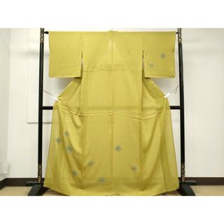 平和屋着物＊夏物　訪問着　紗　刺繍　菱吉祥文　正絹　逸品　CAAR9515ev(着物)