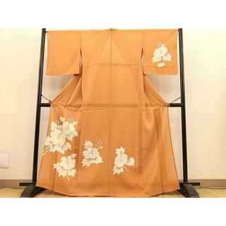 平和屋着物＊夏物　訪問着　絽　ハイビスカス　銀彩　正絹　逸品　BAAT4316pk(着物)