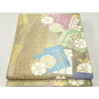 平和屋着物▼六通柄袋帯　唐織　薫る風花　金糸　正絹　逸品　CAAS3976fb(帯)